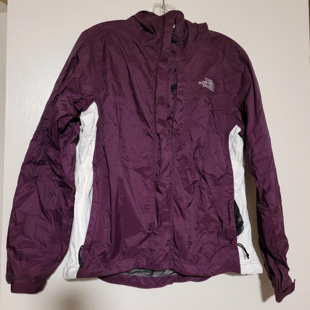 The North Face Hyvent Women' Nylon Jacket Size S Small Purple Hooded Zip Pocket